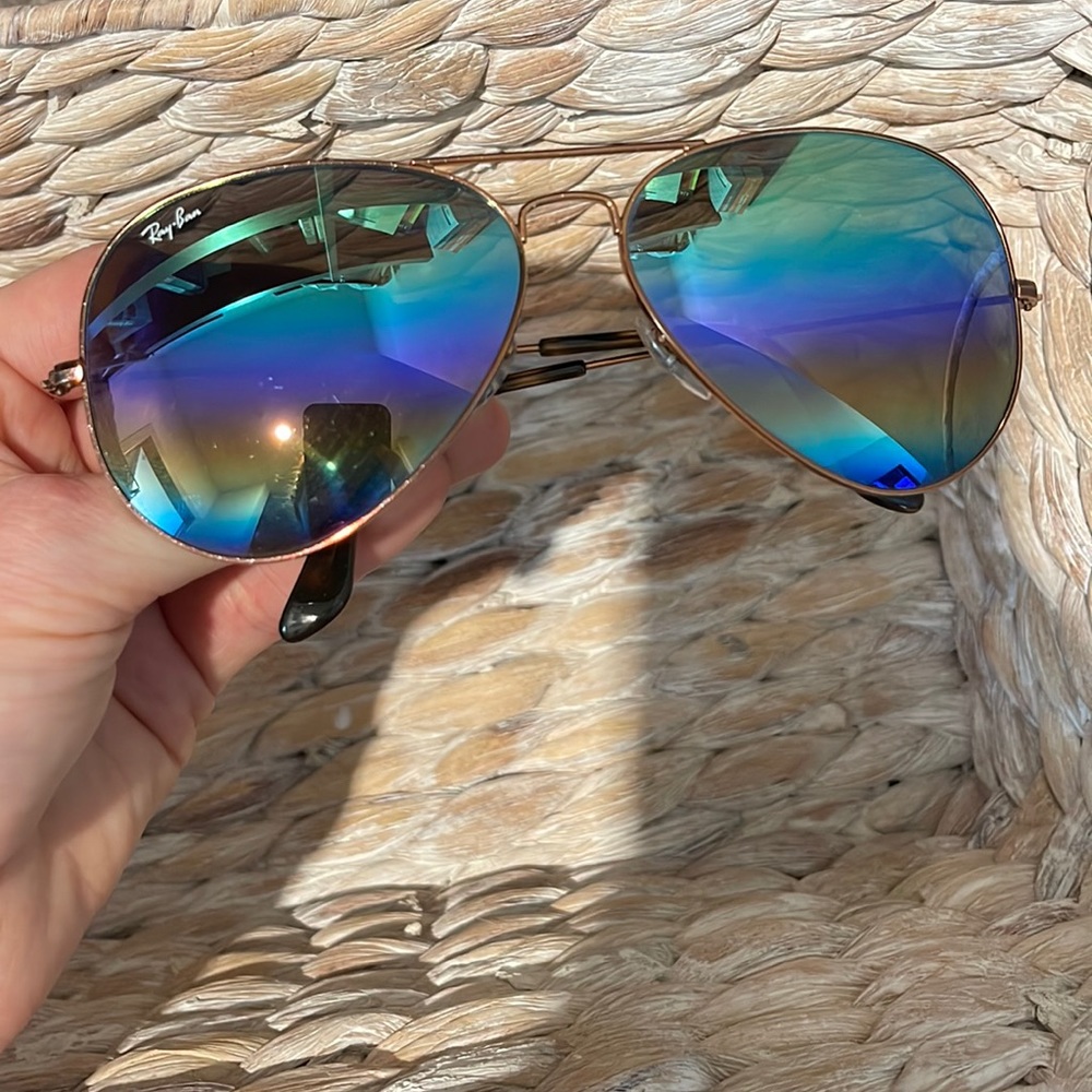 Multi colored. Ray ban mirror aviators